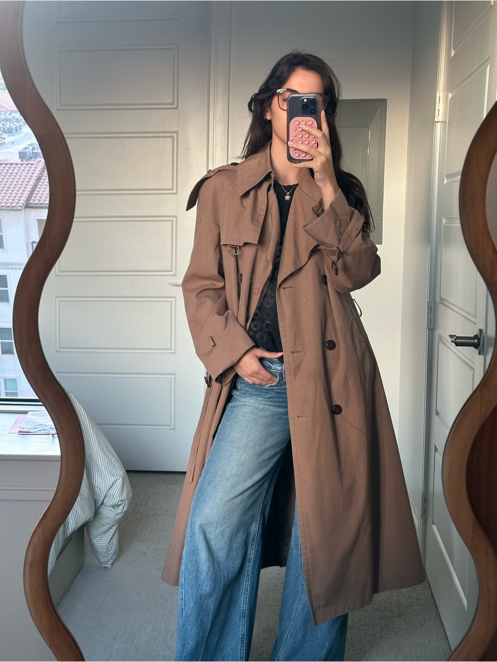 1970-1980 Vintage Etienne Aigner Classic Brown Trench Coat - Women